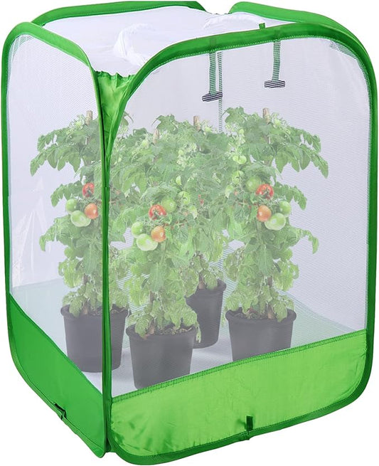 36" Outdoor Mesh Plant Enclosure, Plant Cover for Pests, Bird and Pest Protection Guard for Fruit, Vegetables, Flowers and Herbs Pop-Up Cage 24 x 24 x 36 Inches Without Bottom