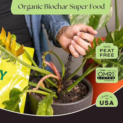 Rosy Soil Plant Food – Microbially Active Fertilizer for Houseplants, Herbs & Flowers – Biochar, Kelp, Worm Castings – Organic Indoor Plant Food – 4 Quarts
