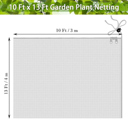 Fruit Tree Netting Covers with Zipper to Protect from Squirrels and Birds Large Netting for Fruit Trees Net Protection, White, 10' x 13', 1 Pack