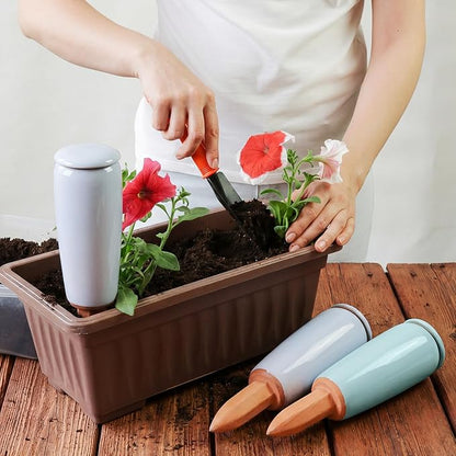 LemonRoad 4 Pack Terracotta Watering Spikes Plant Self Watering Globes Devices Large 17.5 oz Potted Plant Waterer Automatic Planter Inserts for Indoor Outdoor Plants