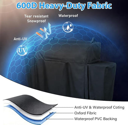 Pellet Grill Cover for Camp Chef Woodwind Pro WiFi 36, Heavy-Duty 600D Waterproof Outdoor Grill Cover, Fade-Resistant Oxford Fabric, Upgraded Full-Length Camp Chef 36 Pellet Grill Accessories