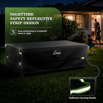 UIRWAY 600D Rectangular Outdoor Furniture Covers-Upgraded Tough Oxford fabric Heavy Duty Waterproof Patio Table Cover for Table and Chairs with Triple-Layer Windproof Design Fits 90"L × 65"W × 28"H