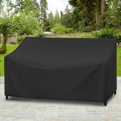 Arcedo Waterproof 3-Seater Furniture Cover, Outdoor Couch Cover for Patio Sofa, All Weather Protection for Chair Seat, 79" W x 37" D x 35" H, Black