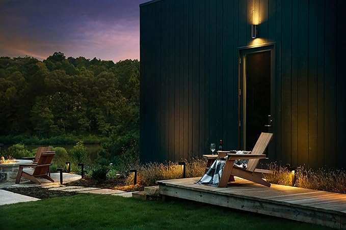 Hinkley Atlantis 15014BZ-LL Small LED Low Voltage Landscape Pathway Light - 12v, Dimmable, Aluminum, Safe for Wet Conditions, Etched Glass Lens, Wiring Kit & Ground Spike Included - Bronze Finish