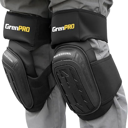 Professional Knee Pads for Work,Heavy Duty Thick Foam Knee Pads Tools, Knee Pad with Soft Gel Cushion for Construction, Work, Flooring, Gardening, Cleaning, Tiling,Black