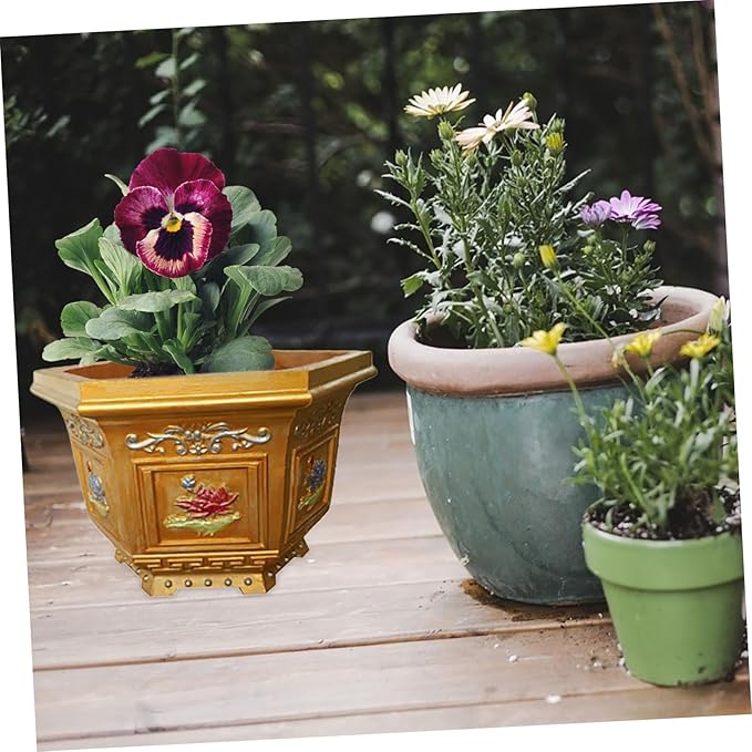 PRETYZOOM Home Decor Plastic Planter Mold Hexagonal Flower Pot Mold Concrete Cement Plant Pot European Style Vase Container Mould for DIY Crafts Makings Resin s