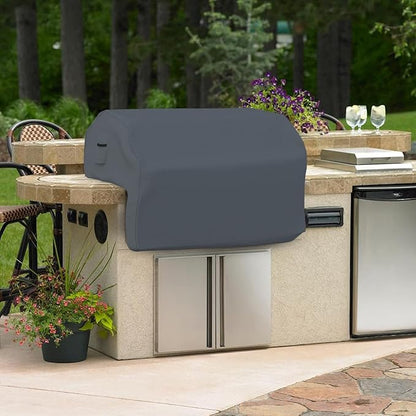 Covers & all Built-in Outdoor Grill Cover, Durable 12 Oz Waterproof Cover Max Material with Air Pocket & Elastic for Snug Fit (36" W x 26" D x 24" H Inches, Grey)