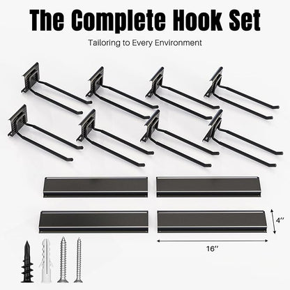 Garage Garden Tool Organizer Wall Mount, Heavy Duty Garage Tool Storage Rack 64 Inches, Max Load 440lb - Shovel, Rake, Folding Chair, Weed Eater Storage