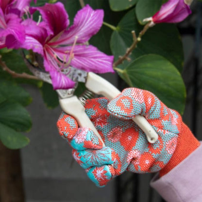 HANDLANDY 4 Pairs Women Garden Gloves, Cotton Ladies Soft Jersey Gardening Gloves with PVC Dots, Floral Yard Work Gloves