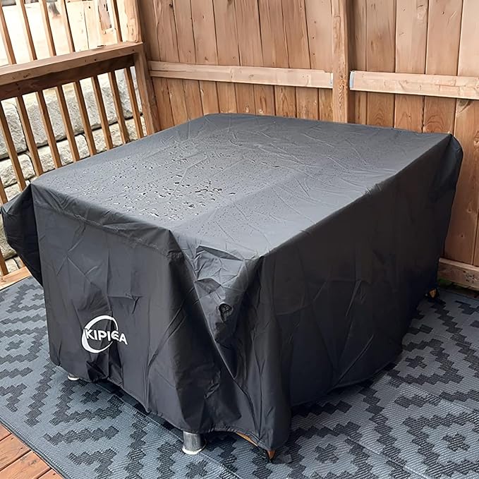 Kipiea Patio Furniture Covers Waterproof Winter, Heavy-Duty 420D Outdoor Patio Furniture Set Covers, No Tears Anti UV No Fading (49" L x 49" W x 28" H)
