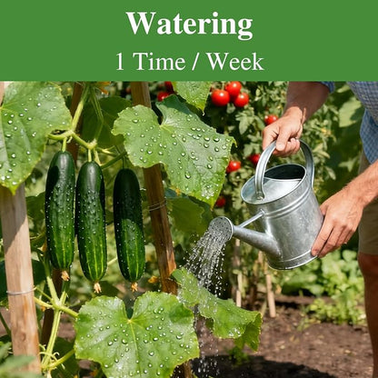 Groundio Cucumber Seeds - 50 Heirloom Non-GMO Seeds for Planting Outdoors in Trellises, Raised Beds, Space Gardens - Pickling and Slicing Straight Eight Cucumbers