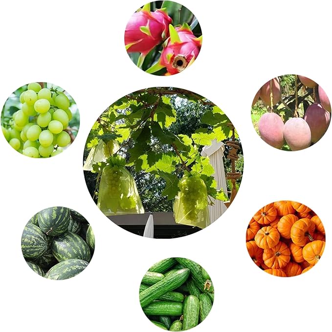 30 Pcs 7.8''×11.8'' Drawstring Fruit Protection Netting Bags, Reusable Garden Netting Bags