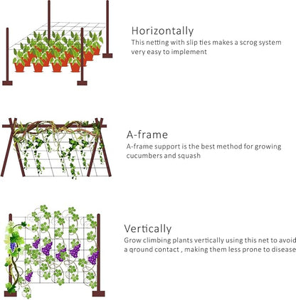 Toolazy Trellis Netting 47''x328', 6 Inch Mesh Heavy-Duty Plastic White Garden Netting for Growing High Yield Tomatoes, Peas, Vine Climbing Plants Fruits Vegetables