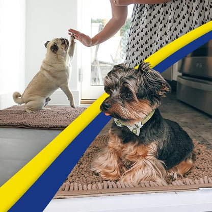 Muddy Mat® | Super Water Absorbent Door Mat Indoor, Microfiber Quick Dry Chenille Entryway Rug, Slip Resistant Front Door Mat, Indoor Mats for Entryway, Machine Washable Pet Rug, Tan 30" x 60"