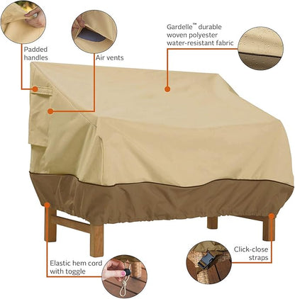 Classic Accessories Veranda Water-Resistant 60 Inch Patio Bench Cover, Patio Furniture Covers