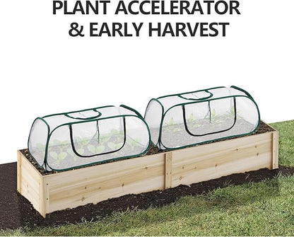 Pack of 2, Raised Bed Cover, 45"x22"x16"(H), Garden Row Accelerator, Greenhouse, Freeze Protection Humidity Domes for Gardening Germination and Seedling Propagation