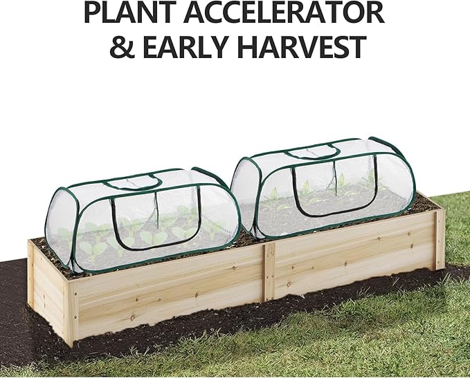 Raised Bed Cover, 45"x22"x16"(H), Garden Row Accelerator, Greenhouse, Freeze Protection Humidity Domes for Gardening Germination and Seedling Propagation