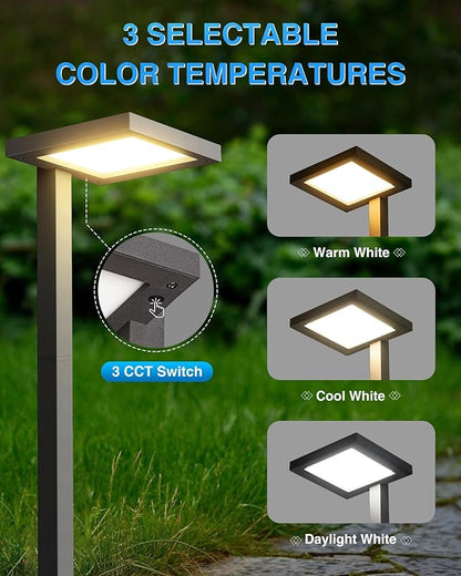 SUNVIE 3CCT Low Voltage Pathway Lights Wired Pathway Lights Outdoor 5W 3000K Anti Glare LED Low Voltage Landscape Lighting Waterproof Landscape Path Lights for Walkway Backyard Garden Patio, 4 Pack