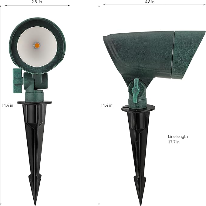 Low Voltage Landscape Lighting, 6.5W Outdoor LED Spotlight with Connectors, IP65 Waterproof Garden Tree Pathway Yard Patio Spot Lights, 3000K Warm White 12V AC Directional Up Light, 4 Pack