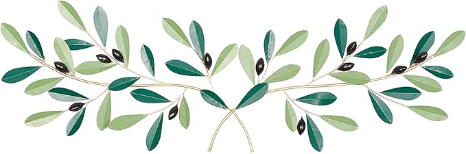 Deco 79 Metal Leaf Wall Decor, 46" x 2" x 16", Green