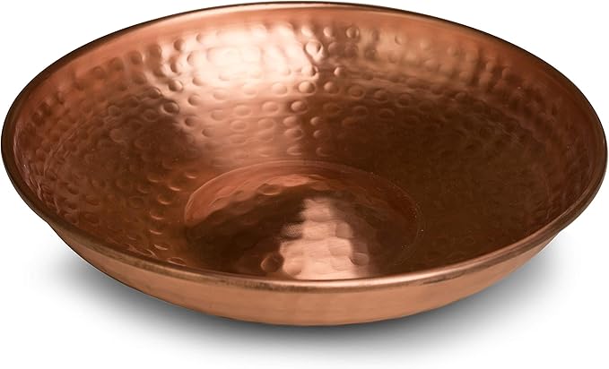Monarch Abode Pure Copper Hand Hammered Deck Mounted Bird Bath and Feeder w/Iron Clamp, 1.75-inch Detachable Iron Clamp Outdoor Birdbath and Birdfeeder for Garden Patio & Deck, Bird Water Feeder