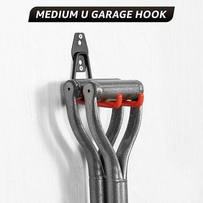 30 Pack Garage Hooks, Heavy Duty Steel Wall Mount Utility Hangers with Anti-Slip Coating for Hanging Bikes, Ladders, Power Tools, and Garden Equipment