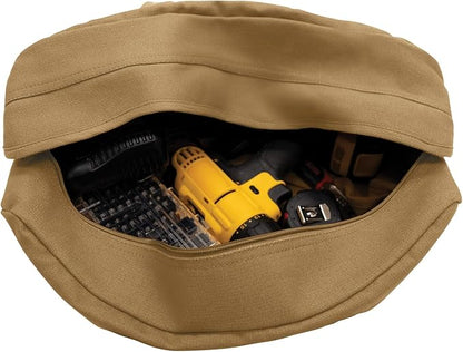 Rothco Canvas Tanker Style Tool Bag - Heavy-Duty Multipurpose Gear Carrier for Mechanics, Plumbers, Electricians, Athletes, Coyote Brown