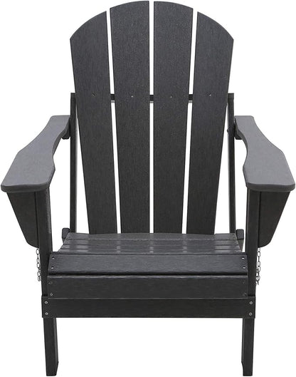 Westin Outdoors Laguna WO Home Outdoor Adirondack Folding Chair Lounger Seat Traditional Retro Home Furniture for Beach, Balcony, Backyard, Lawn, Patio, Pool, Deck, Garden (Gray)