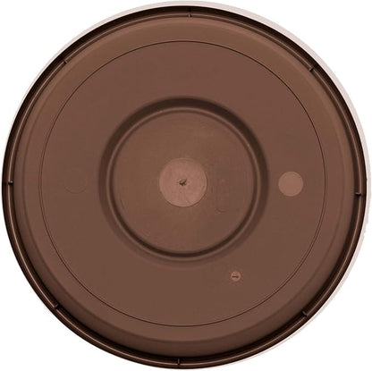 Bloem Terra Resin Saucer Tray: 9.25" Bottom Width - Chocolate Brown - Matte, Durable, Ribbed Bottom, Indoor and Outdoor, Fits 12" Terra Pots