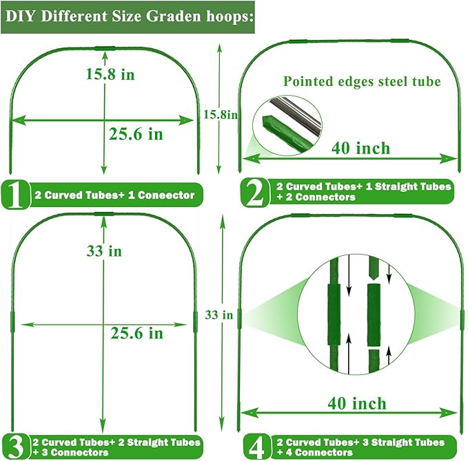 Garden Netting Kit for Raised Beds, 10x30FT Ultra Fine Mesh Netting＆ 6 Sets Garden Hoops, Garden Bed Row Cover Insect Netting Garden Hoop for Raised Bed Vegetable Plant Flowers Fruit Protection Net