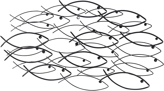 Deco 79 Metal Fish Home Wall Decor Indoor Outdoor Wall Sculpture, Wall Art 36" x 3" x 19", Dark Gray