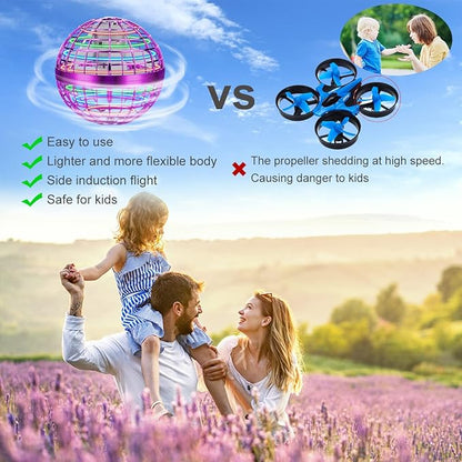 2026 Flying Orb Ball Toy, Hover Ball Fly Fidget Spinner, Cool Toys Gifts for 6 7 8 9 10 11 12+ Years Old boy Girls Teens, Hand Mini Drone Cosmic Globe, Indoor Outdoor Toys Purple