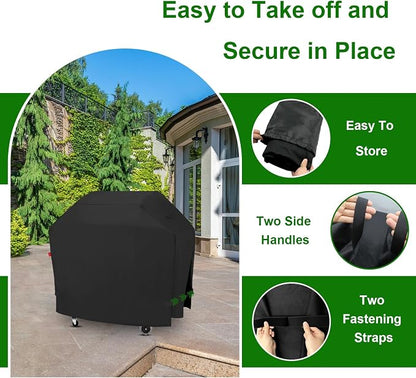 Outdoor Grill Cover Fits Cuisinart 4-Burner Gas Grill CGG-7400, Cover Geny Waterproof 600D Heavy Duty Barbecue Grill Covers, 48" L x 24" D x 45" H.