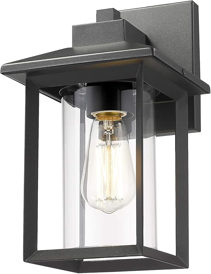 Outdoor Wall Mount Lights, H11.84 Exterior Wall Sconces, Outdoor Lighting Fixture, Exterior Lantern, Lighting Fixture for Patio, Porch (Black, 11.84" H)