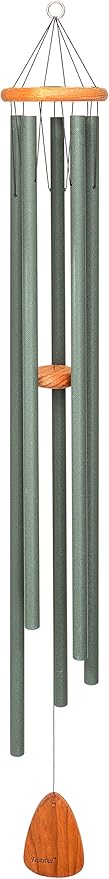 Festival 60-inch Redwood Wind Chime w/Customization in Forest Green by Wind River for Patio, Backyard, Garden, and Outdoor décor. Made in The USA