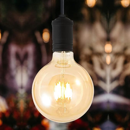 BoostArea LED Bulbs 60 Watt Equivalent, 2 Pack 6W G125 Led Globe Bulbs, Antique Vintage Light Bulbs Amber, E26 LED Edison Light Bulb, 2700K 800LM Warm White, E26 Standard Base, Non-Dimmable