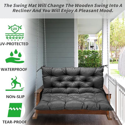 Replacement Cushions for Swing, Swing Cushions 3 Seater Replacement, Waterproof Thicken Washable Pad Cushion for Outdoor Indoor Furniture Swing Patio (Gray01, 40x60 inch)