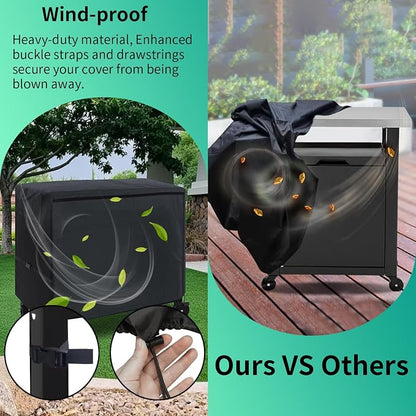 Outdoor Prep Table Cover,40 Inch Waterproof Table Cover for Unitity Cart BBQ Grill Cart,Outdoor Patio Food Cover for Small Table Worktable Metal Table(40"L*24"W*32“H,Black)