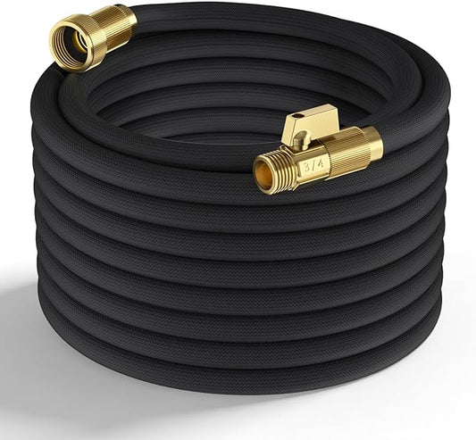 100ft Garden Hose – Lightweight & Flexible Water Hose, Leak-Proof Fabric & Non-Expandable with Shut-Off Valve for Yard, Outdoor Watering, Car Wash & RV