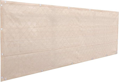 Alion Home© HDPE Privacy Screen Mesh for Pool, Patio, Deck, Balcony, Railing, Fence. No Black Trim. (5' x 16', Banha Beige)