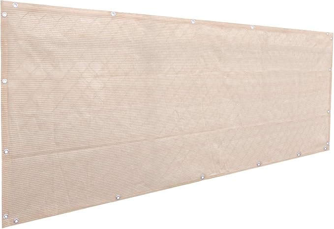 Alion Home© Elegant Privacy Screen for Backyard Deck, Patio, Balcony, Fence, Pool, Porch, Railing. Banha Beige (4' x 15')
