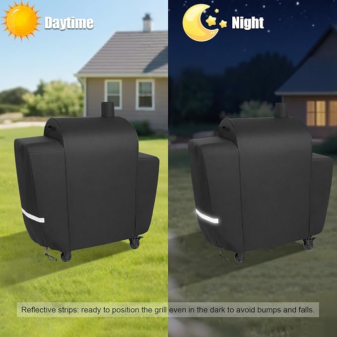 QuliMetal Grill Cover for Pit Boss Platinum Laredo 1000 Wood Pellet Grills, PB1000PL - 600D Heavy Duty Waterproof Fade Resistant Pit Boss Laredo 1000 Grill Cover with Elastic Drawstrings&Zipper Design