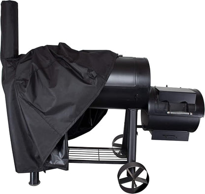 i COVER 66 Inch 600D Heavy Duty Water Proof Patio Outdoor Canvas Offset BBQ Barbecue Smoker Covers for Oklahoma Joe s Highland and Landmann Brinkmann Char-Broil Char-Griller