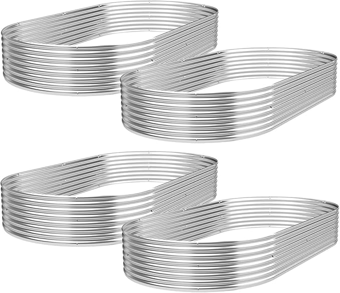 BTDVR 4 PCS 6×3ft Galvanized Raised Garden Bed Outdoor, Metal Raised Beds for Vegetables, Above Ground Garden Box for Flower, Steel Garden Bed for Gardening