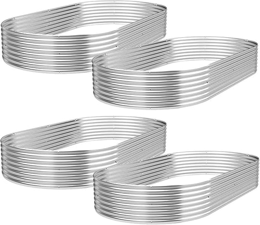BTDVR 4 PCS 6×3ft Galvanized Raised Garden Bed Outdoor, Metal Raised Beds for Vegetables, Above Ground Garden Box for Flower, Steel Garden Bed for Gardening