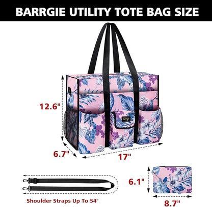Utility Tote - Water Resistant with 19 Exterior/Interior Pockets - Large Women/Teacher/Work Bag