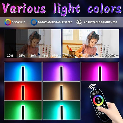 2 Pack Long LED Outdoor Wall Lights, 47.2inch Dimmable Modern Wall Sconce, RGB Color Changing, IP65 Waterproof, Exterior Lighting Fixture for Porch, Patio, Garage, Yard, with Remote Control
