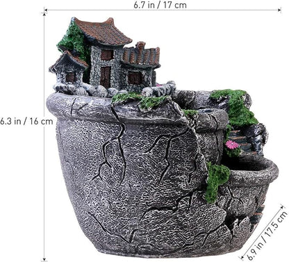 Creative Fairy Garden Flower Pot, Plant Pot, Succulent Plant Flower Pot Rack - Hanging Design Suitable for Home, Office, and Garden Decoration (Silvery)