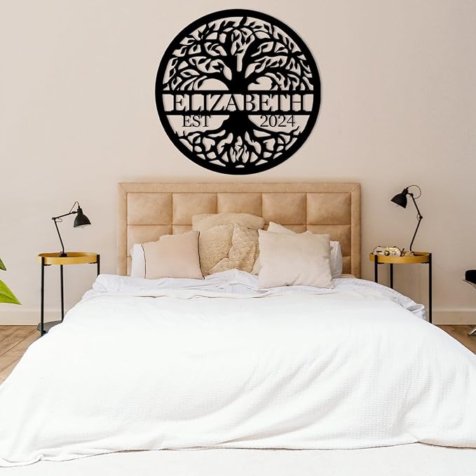 Personalized Metal Signs | Tree of Life Custom Wall Art | Outdoor Balcony Decor | Last Name & Family Signs | Couples Wedding Gifts