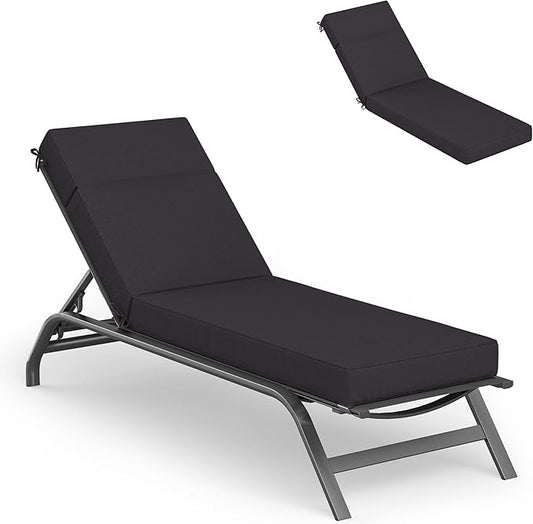 Chaise Lounge Cushions Outdoor, 72" L X 21" W X 4" D Lounge Chair Cushions for Outdoor Furniture, High-Density Foam Outdoor Chaise Cushion-Waterproof Fade-Resistant ThickPatio lounge chair cushion